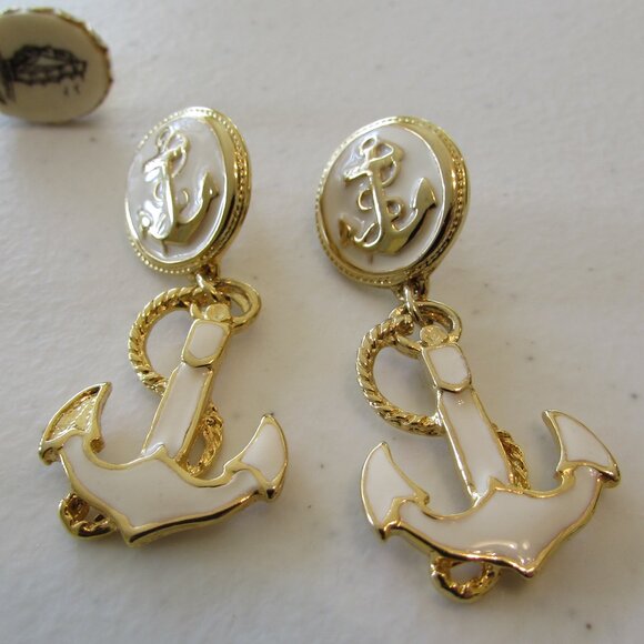 Nautical/Anchor Themed Earring - 4 Pairs - Pierced/Screwback - Picture 2 of 15